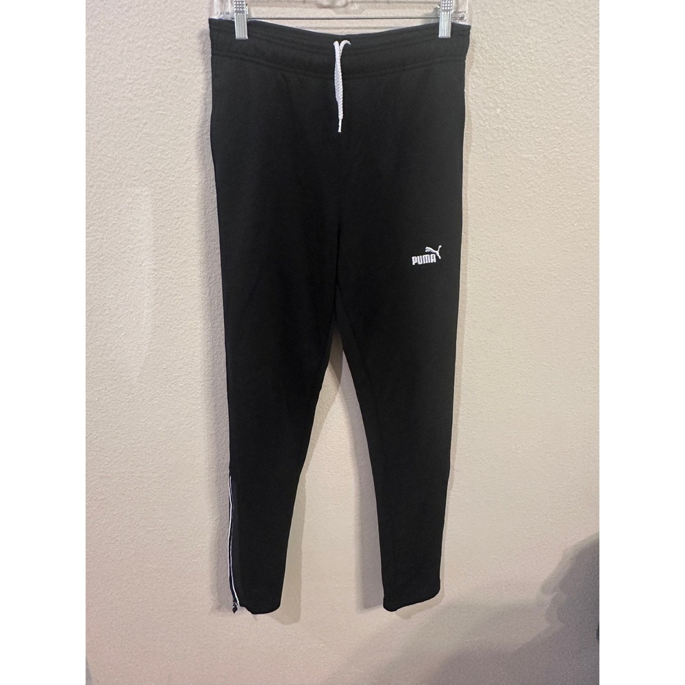 Puma Black Track‎ Pants Small Athletic Activewear Joggers Side Stripe